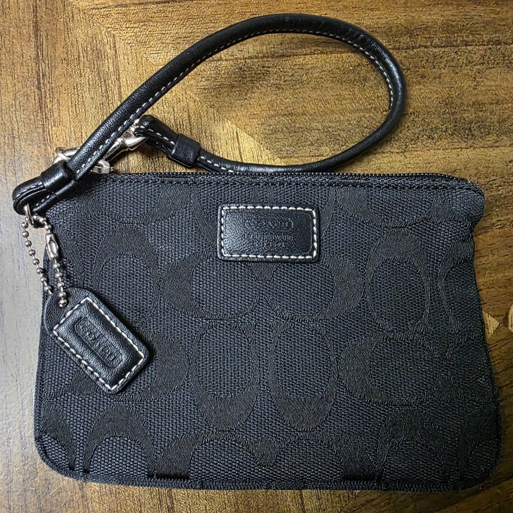 Coach Black Signature Wristlet